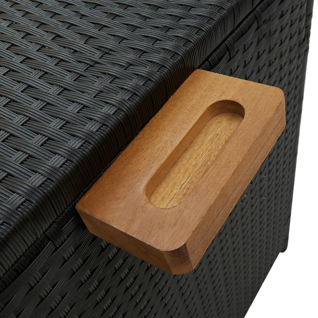 vidaXL Garden Storage Box Black 120x65x61 cm Poly Rattan