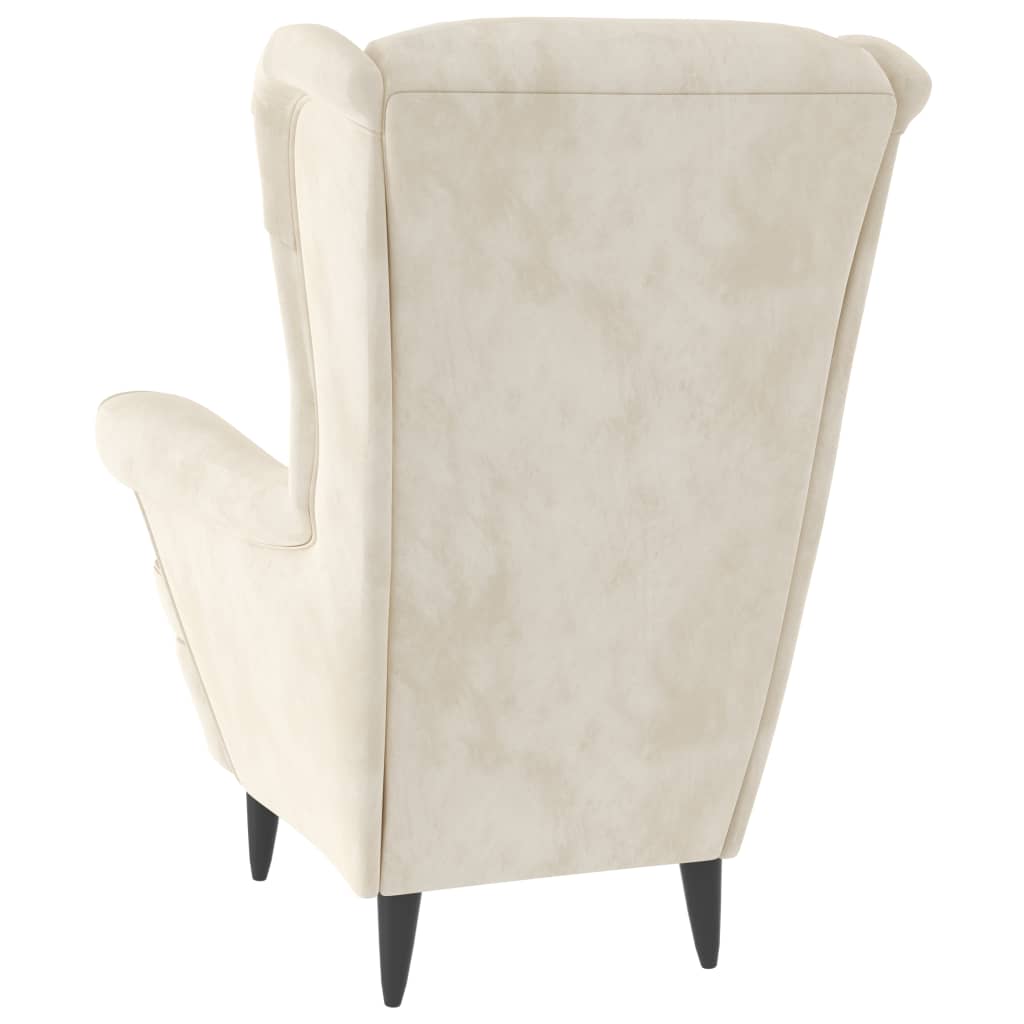 vidaXL Armchair Cream White Velvet