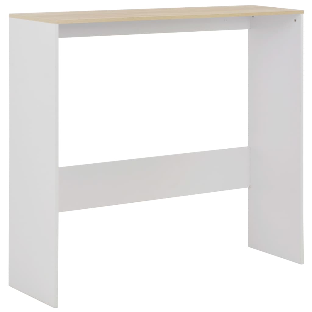 vidaXL Bar Table with 2 Table Tops White and Oak 130x40x120 cm