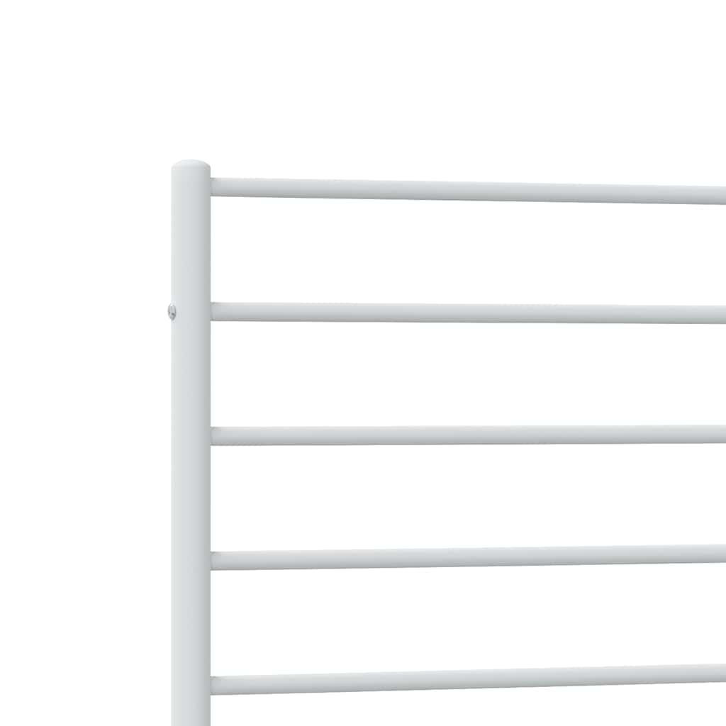 vidaXL Metal Bed Frame without Mattress with Headboard White 100x190cm