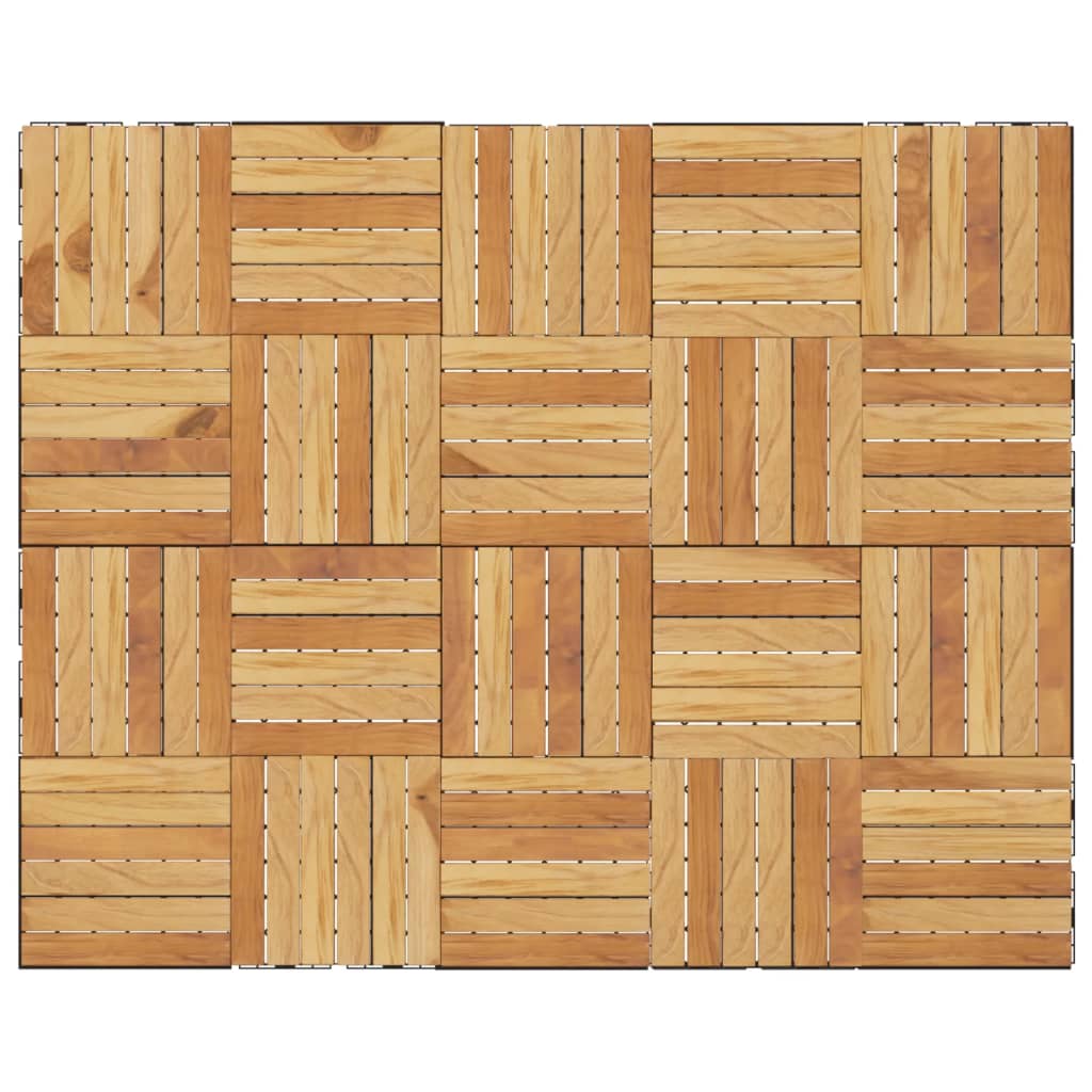 vidaXL Decking Tiles 20 pcs 30x30 cm Solid Wood Teak Vertical Pattern