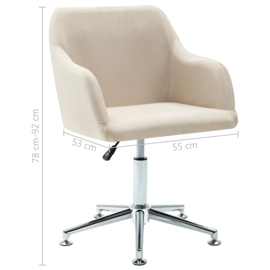 vidaXL Swivel Dining Chair Cream Fabric