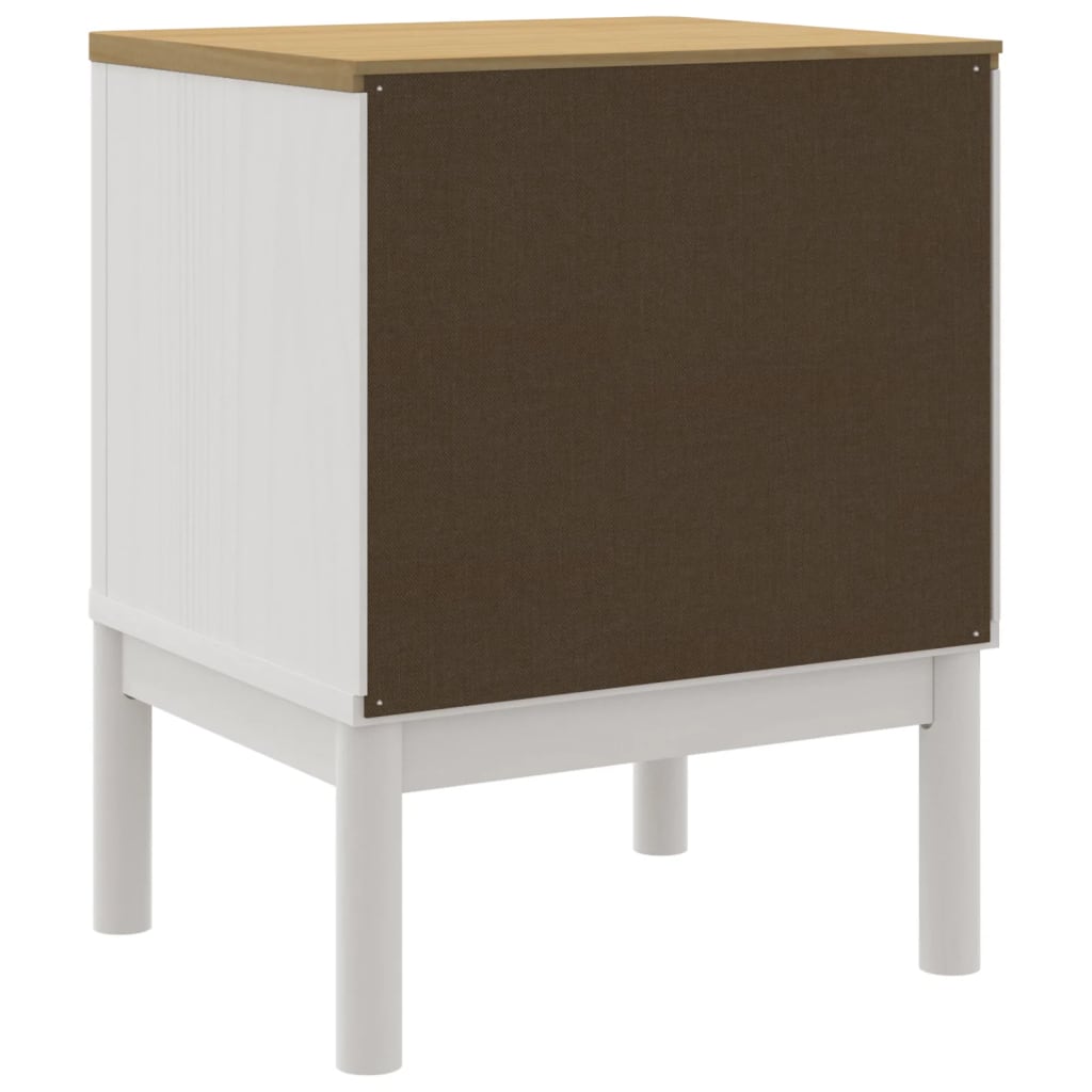 vidaXL Bedside Cabinet FLORO White 45x39x57 cm Solid Wood Pine