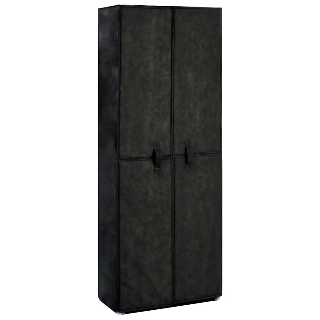 vidaXL Shoe Cabinet Black 60x30x166 cm Fabric