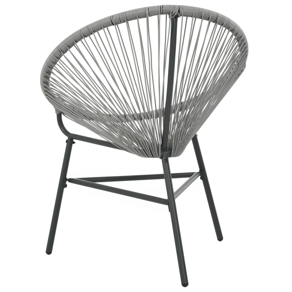 vidaXL Garden Moon Chair Poly Rattan Grey