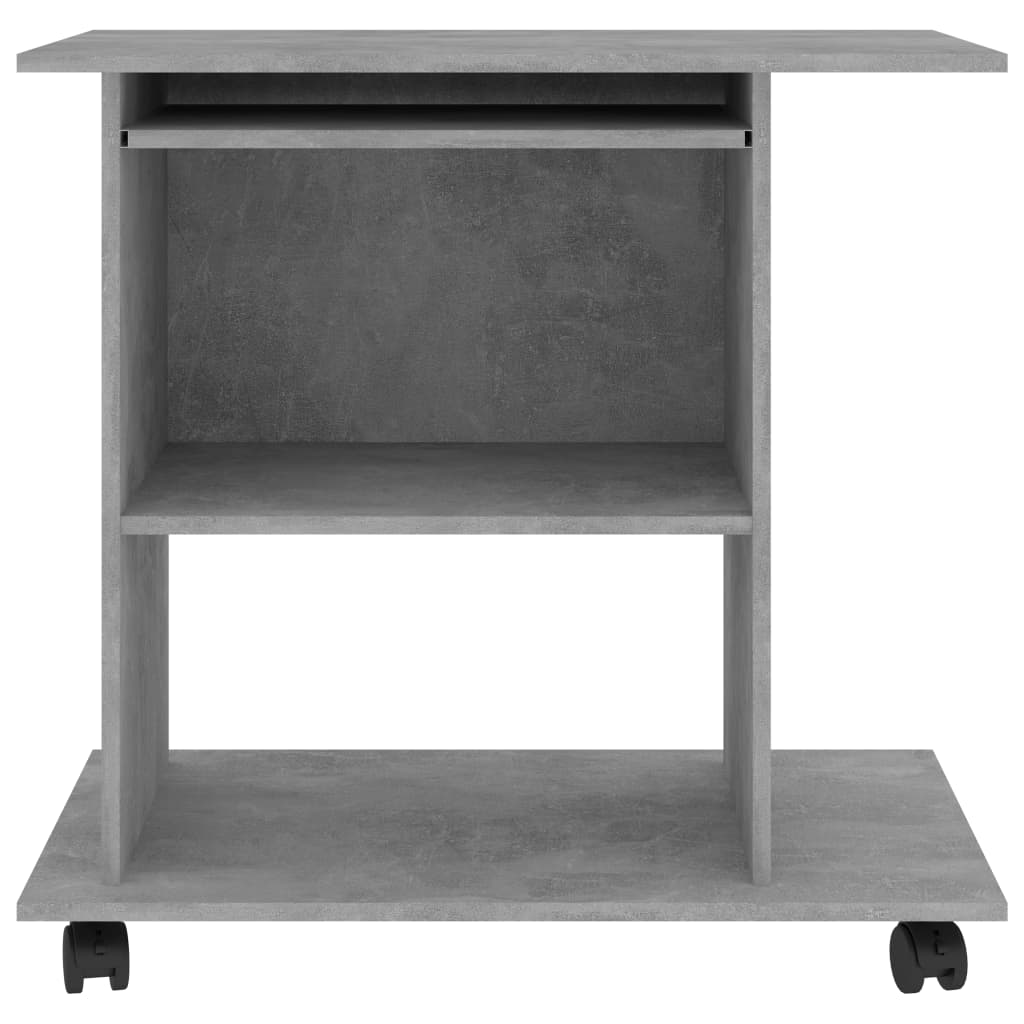 vidaXL Computer Desk Concrete Grey 80x50x75 cm Engineered Wood