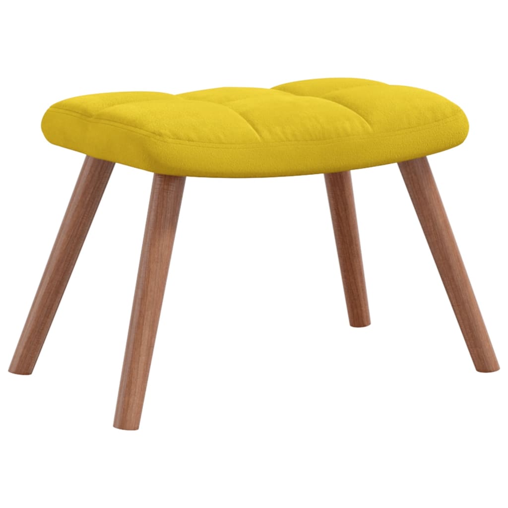 vidaXL Relaxing Chair with a Stool Mustard Yellow Velvet