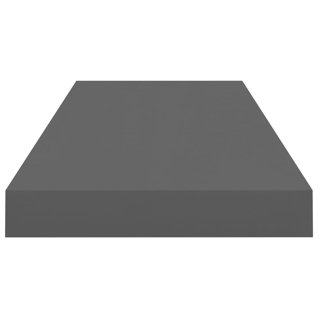 vidaXL Floating Wall Shelves 4 pcs High Gloss Grey 60x23.5x3.8 cm MDF