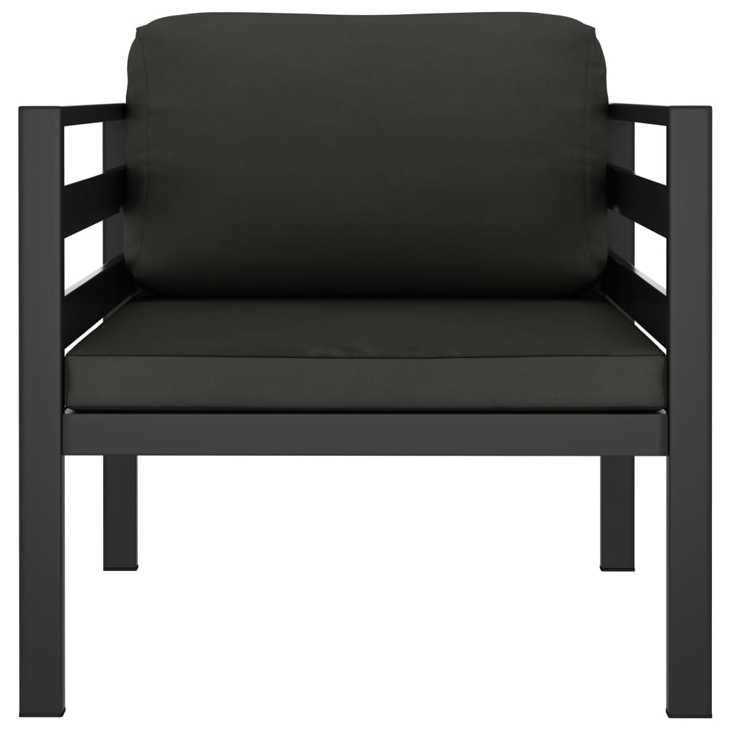 vidaXL 3 Piece Garden Lounge Set with Cushions Aluminium Anthracite