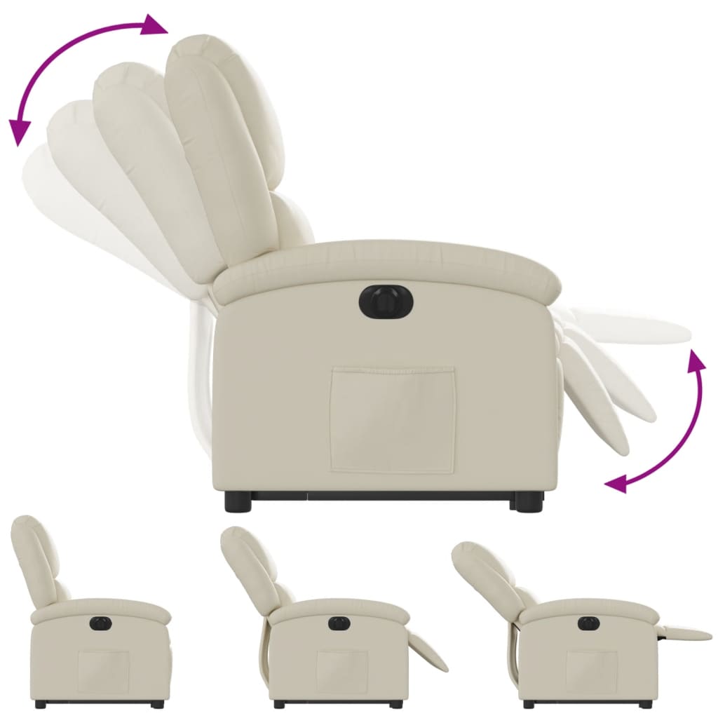 vidaXL Electric Stand up Recliner Chair Cream Faux Leather