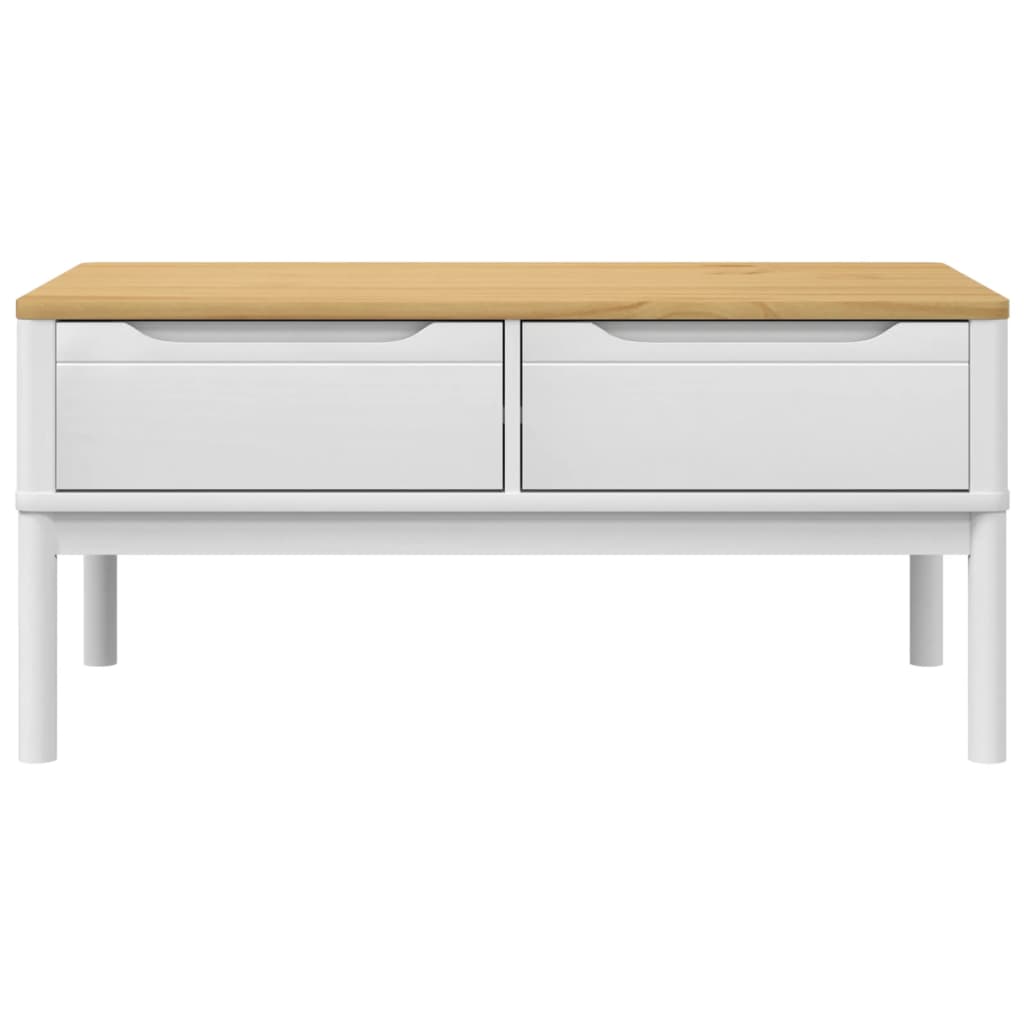 vidaXL Coffee Table FLORO White 99x55.5x45 cm Solid Pine Wood