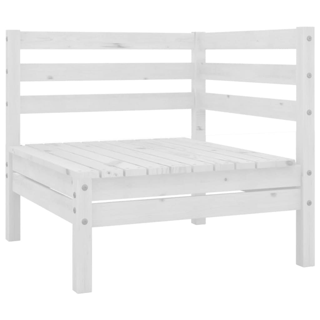 vidaXL Garden Corner Sofa White Solid Wood Pine