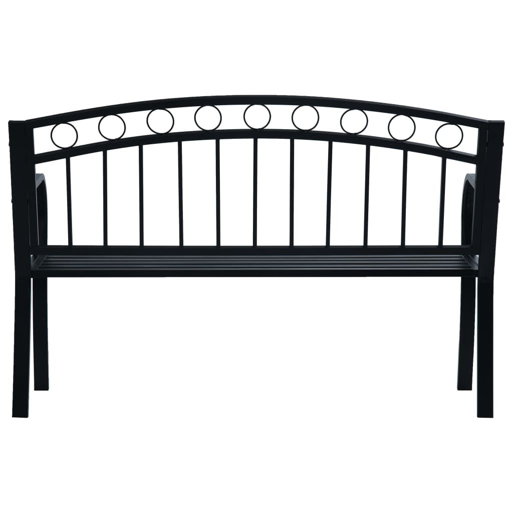 vidaXL Garden Bench 125 cm Black Steel