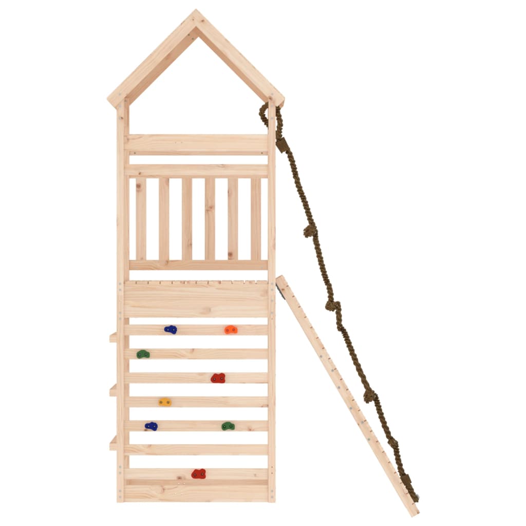 vidaXL Playhouse with Climbing Wall Solid Wood Pine