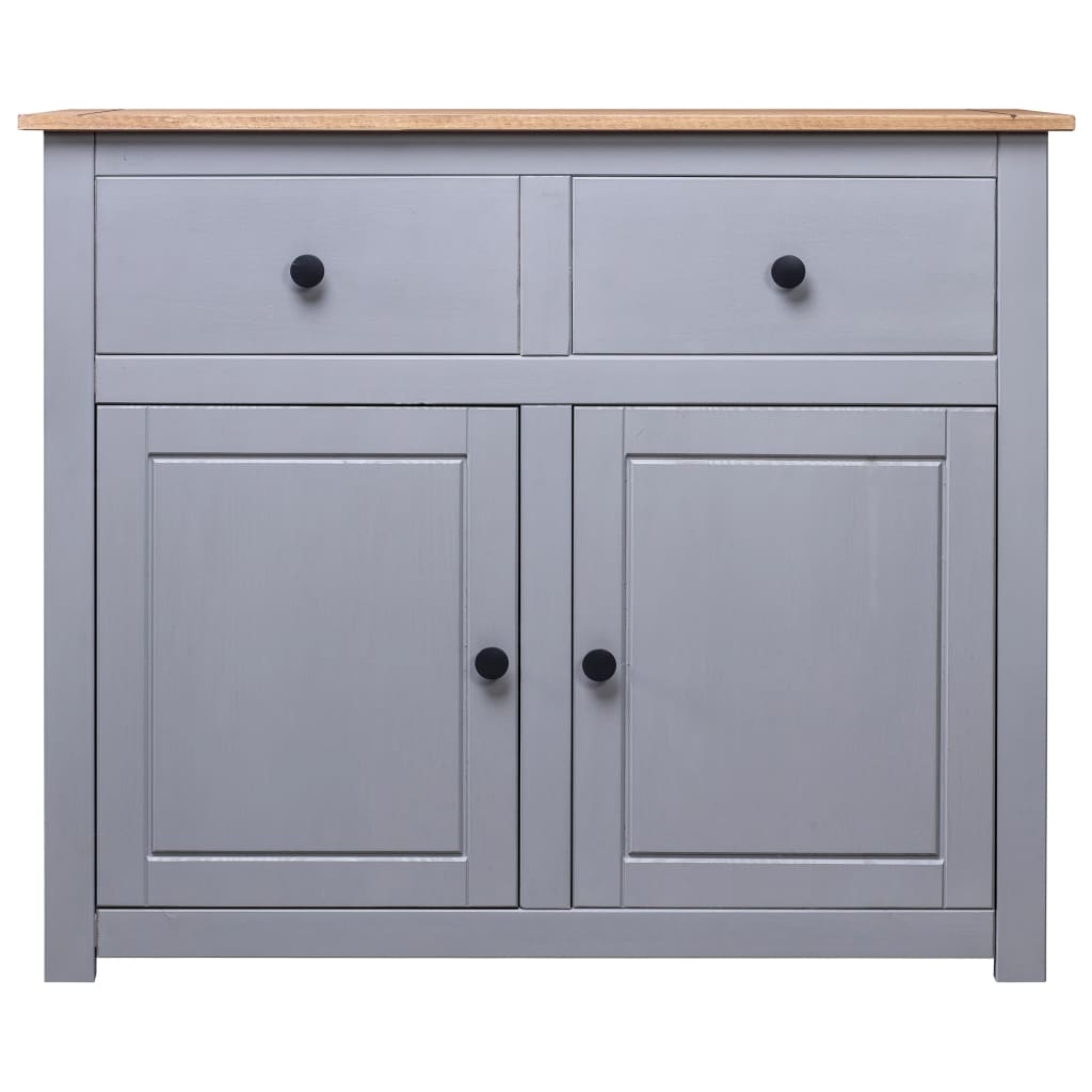 vidaXL Sideboard Grey 93x40x80 cm Solid Pinewood Panama Range