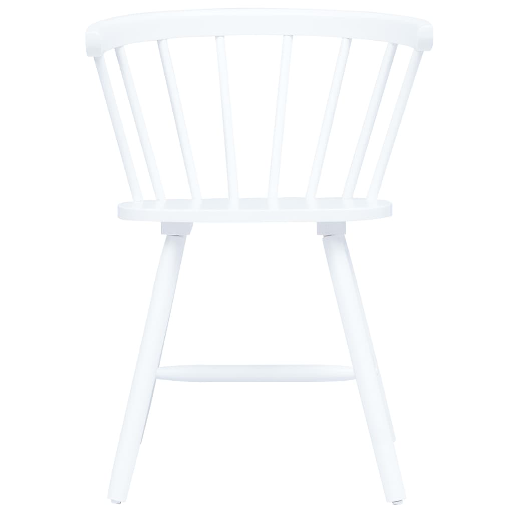 vidaXL Dining Chairs 2 pcs White Solid Rubber Wood