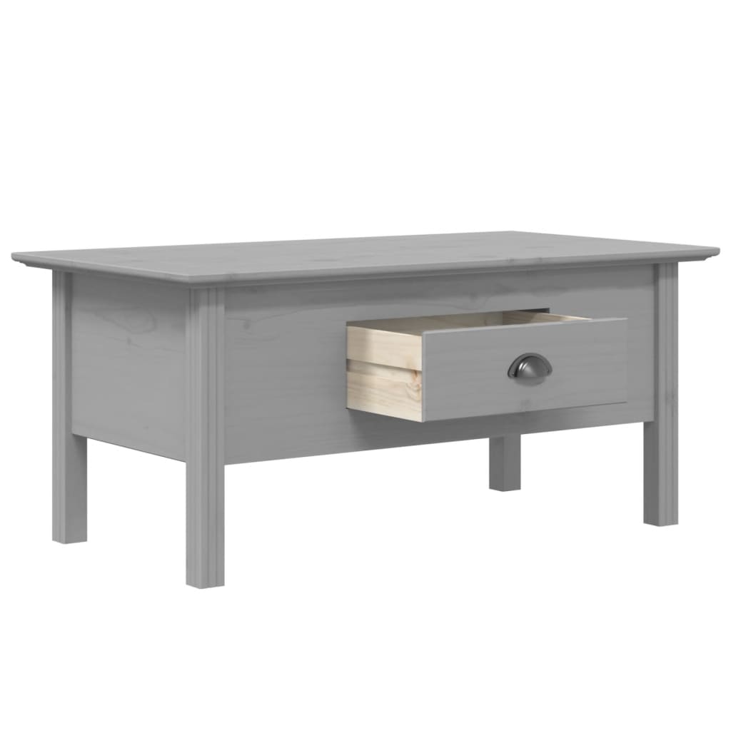 vidaXL Coffee Table BODO Grey 100x55x45 cm Solid Wood Pine