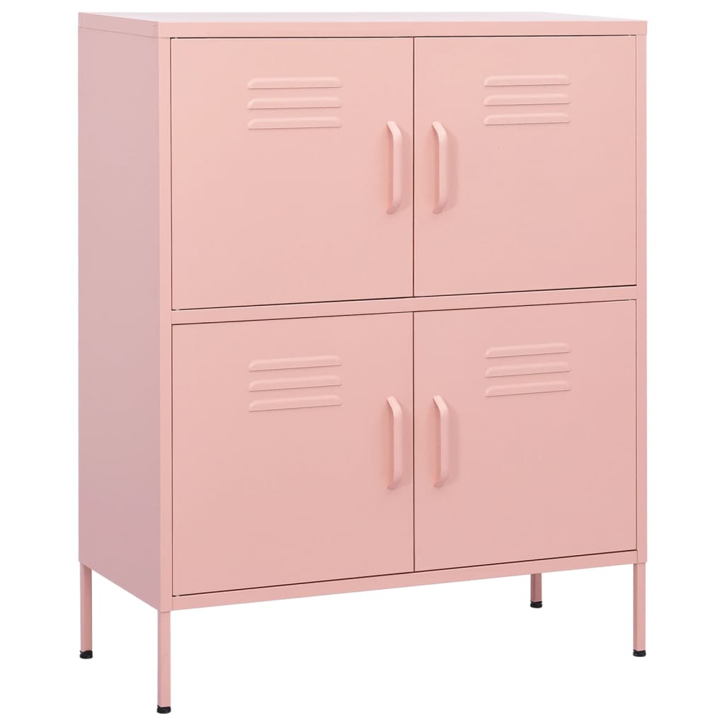 vidaXL Storage Cabinet Pink 80x35x101.5 cm Steel