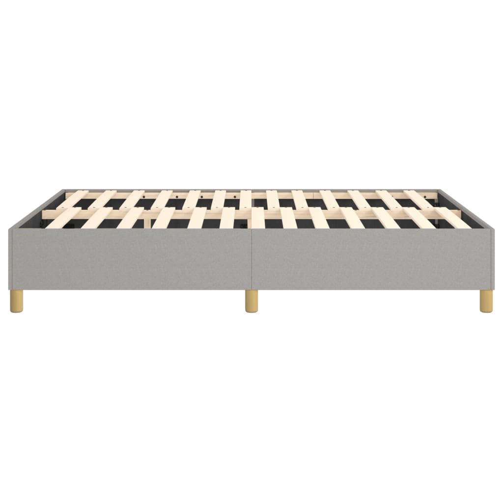 vidaXL Box Spring Bed Frame Light Grey 137x190 cm Full Fabric