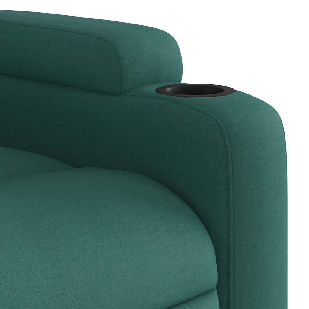 vidaXL Electric Stand up Massage Recliner Chair Dark Green Fabric