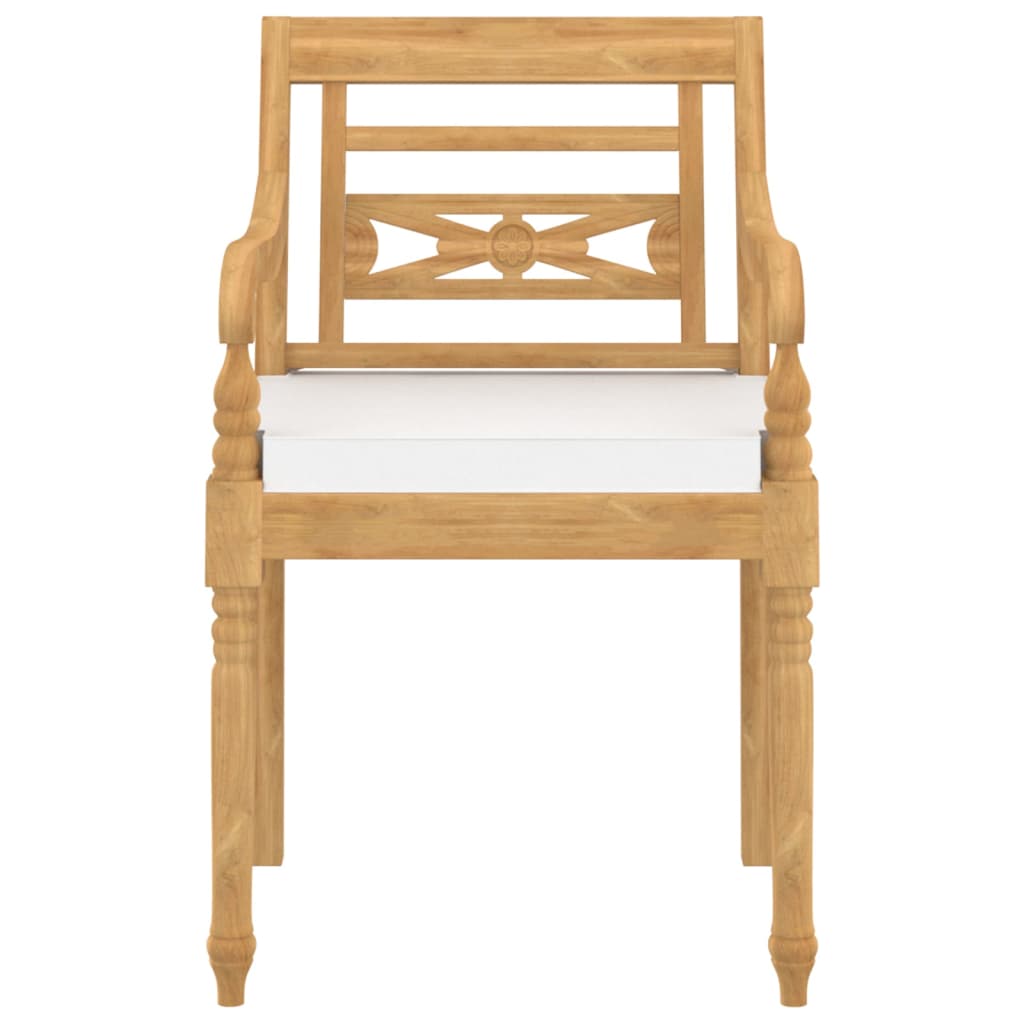 vidaXL Batavia Chairs 6 pcs with Cushions Solid Teak Wood