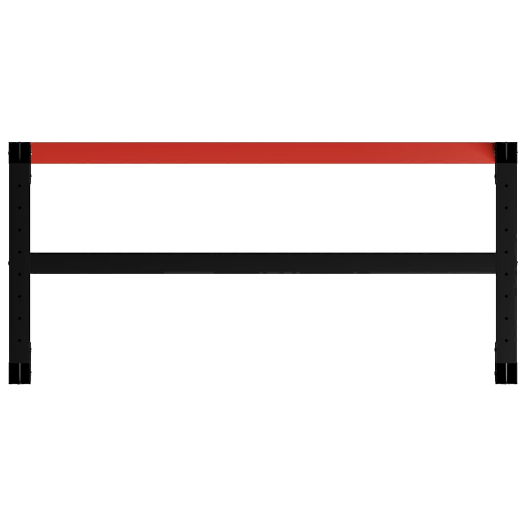 vidaXL Work Bench Frame Metal 120x57x79 cm Black and Red