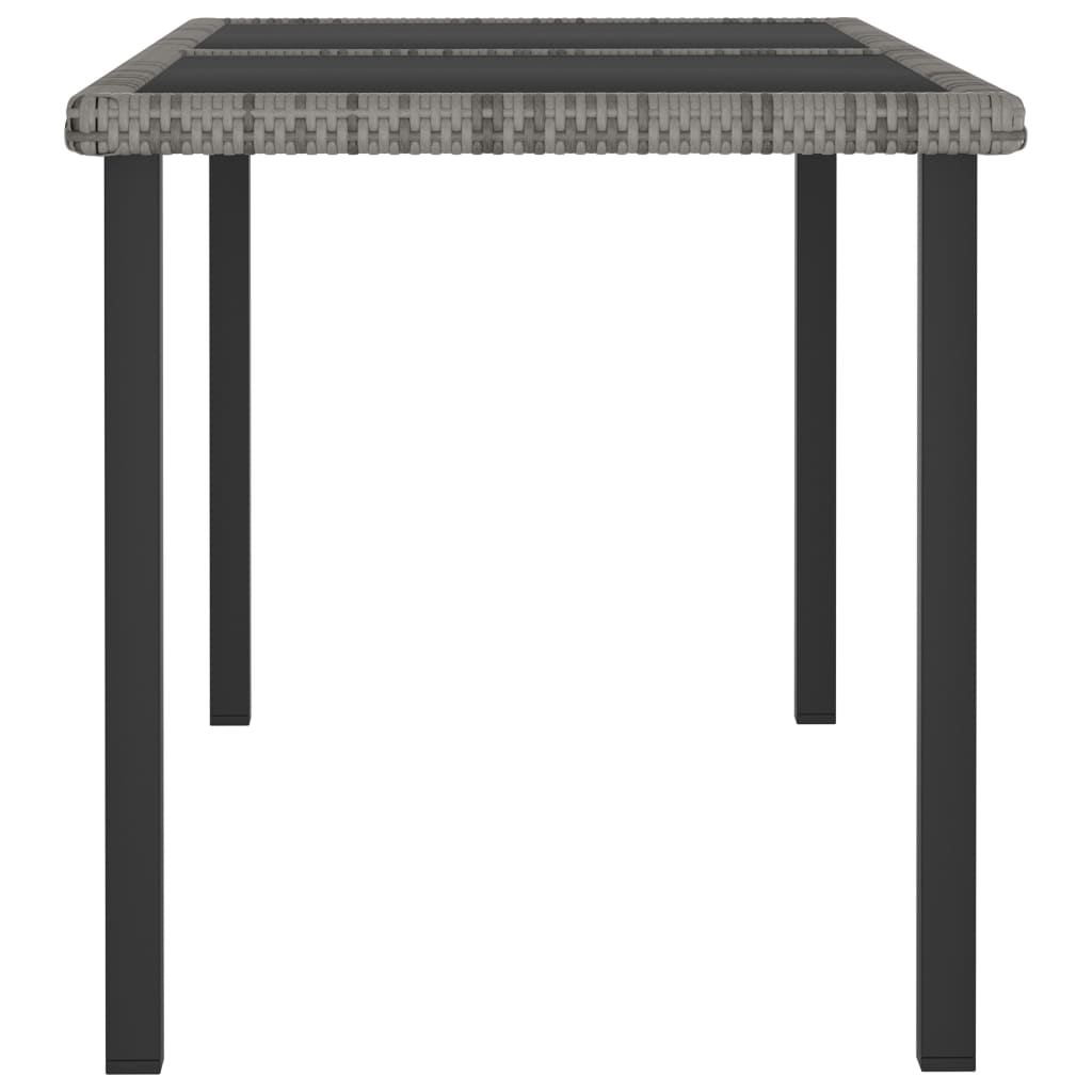 vidaXL Garden Dining Table Grey 140x70x73 cm Poly Rattan