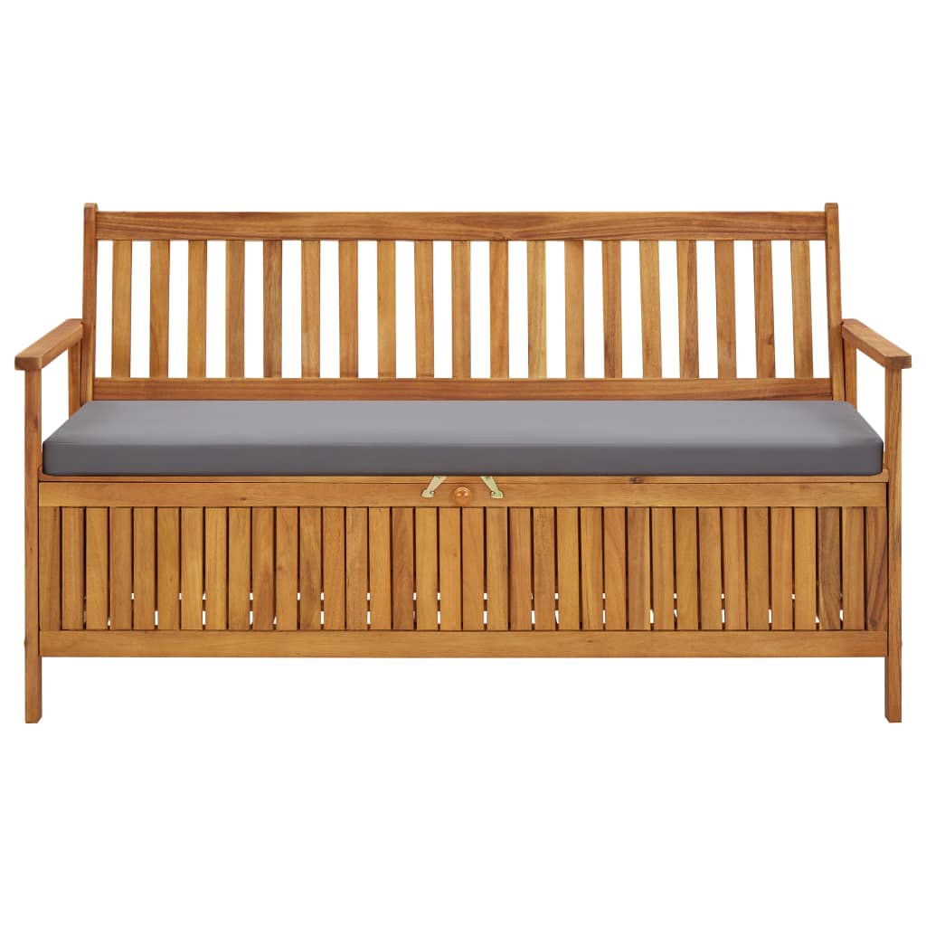 vidaXL Garden Storage Bench with Cushion 148 cm Solid Acacia Wood