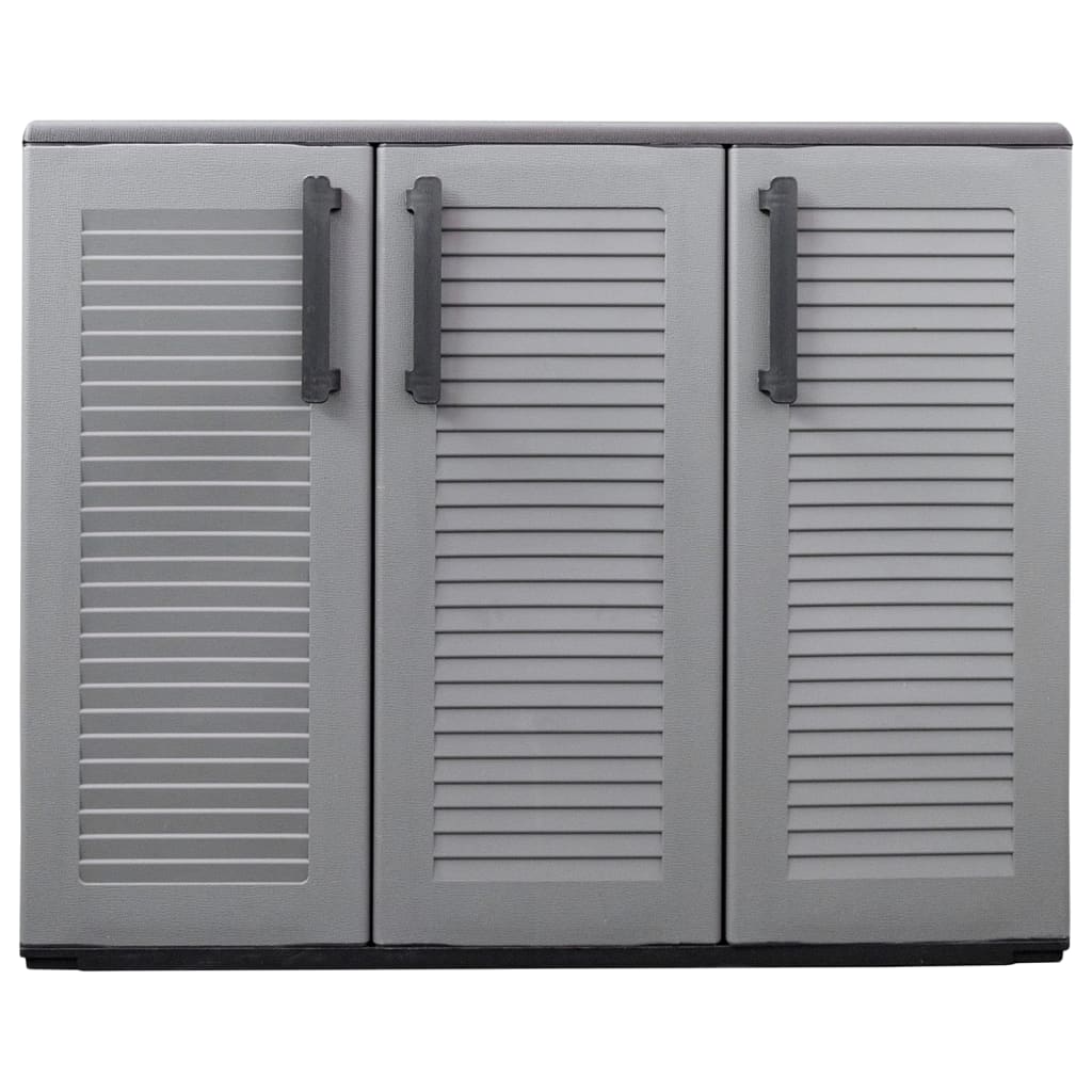 vidaXL Garden Storage Cabinet Grey and Black 102x37x84 cm PP