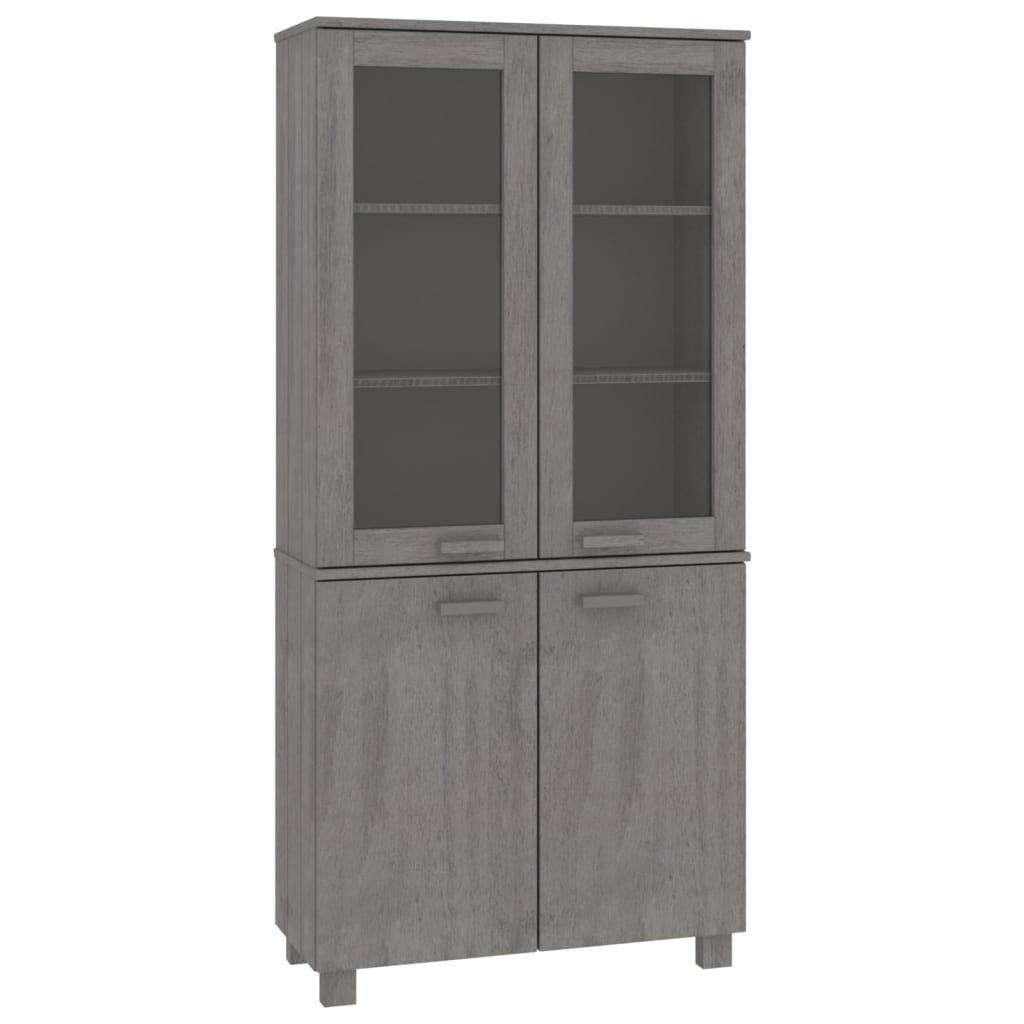 vidaXL Highboard HAMAR Solid Wood Pine Light Grey