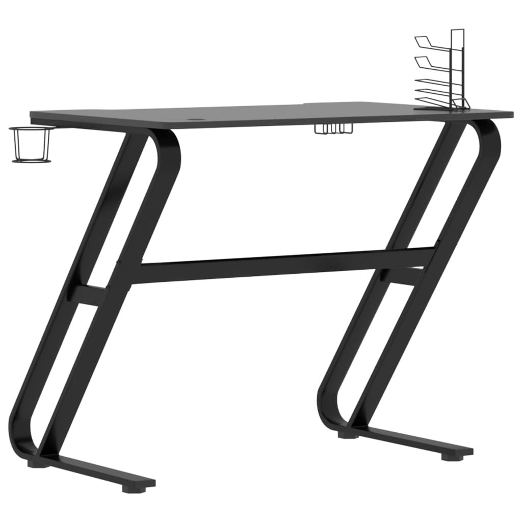 vidaXL Gaming Desk with ZZ Shape Legs Black 90x60x75 cm