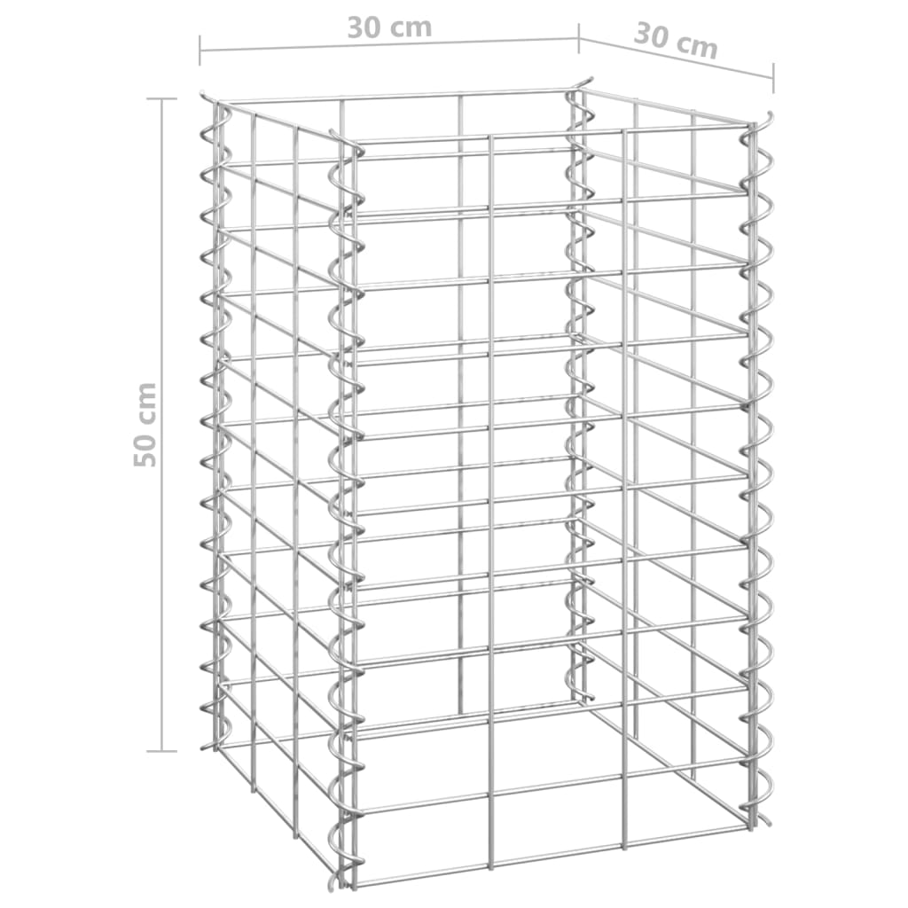 vidaXL Gabion Raised Beds 3 pcs 30x30x50 cm Iron