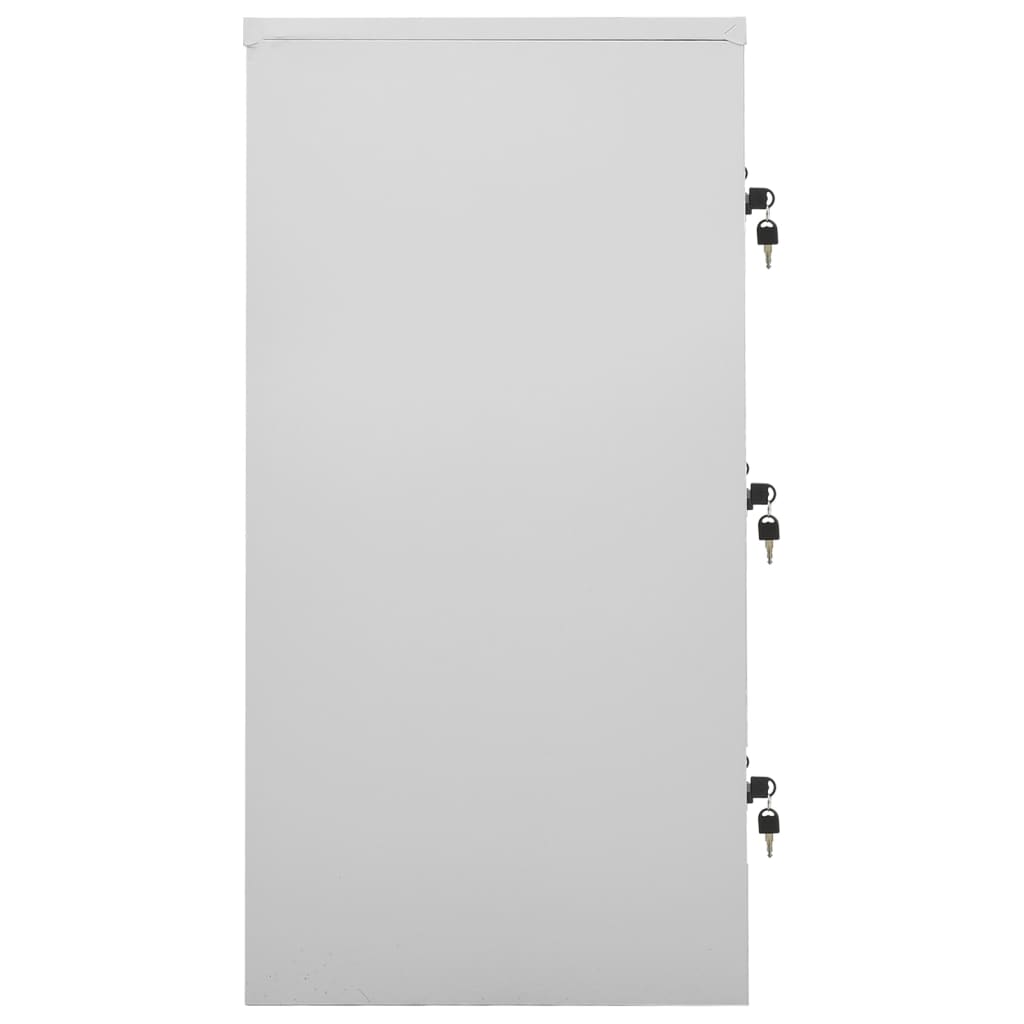 vidaXL Locker Cabinets 5 pcs Light Grey and Green 90x45x92.5 cm Steel