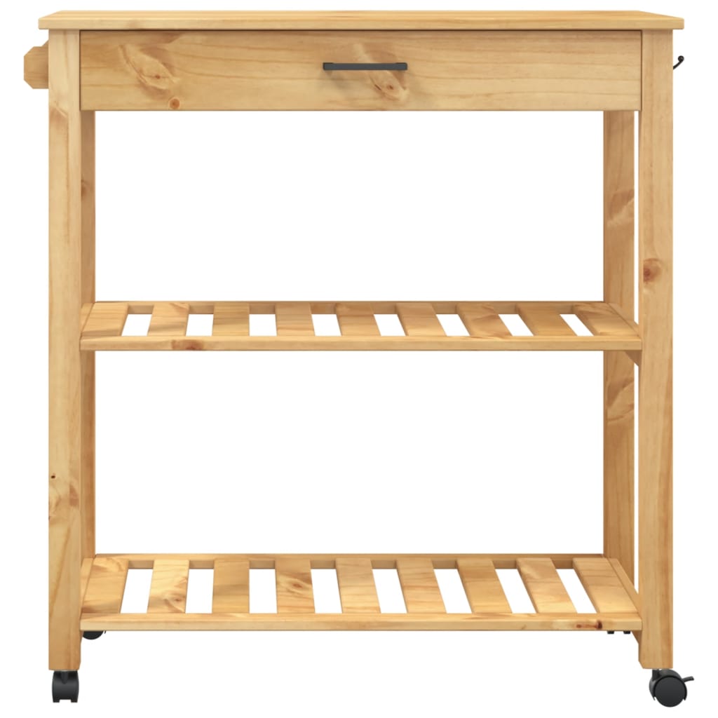 vidaXL Kitchen Trolley MONZA 84x40x90 cm Solid Wood Pine