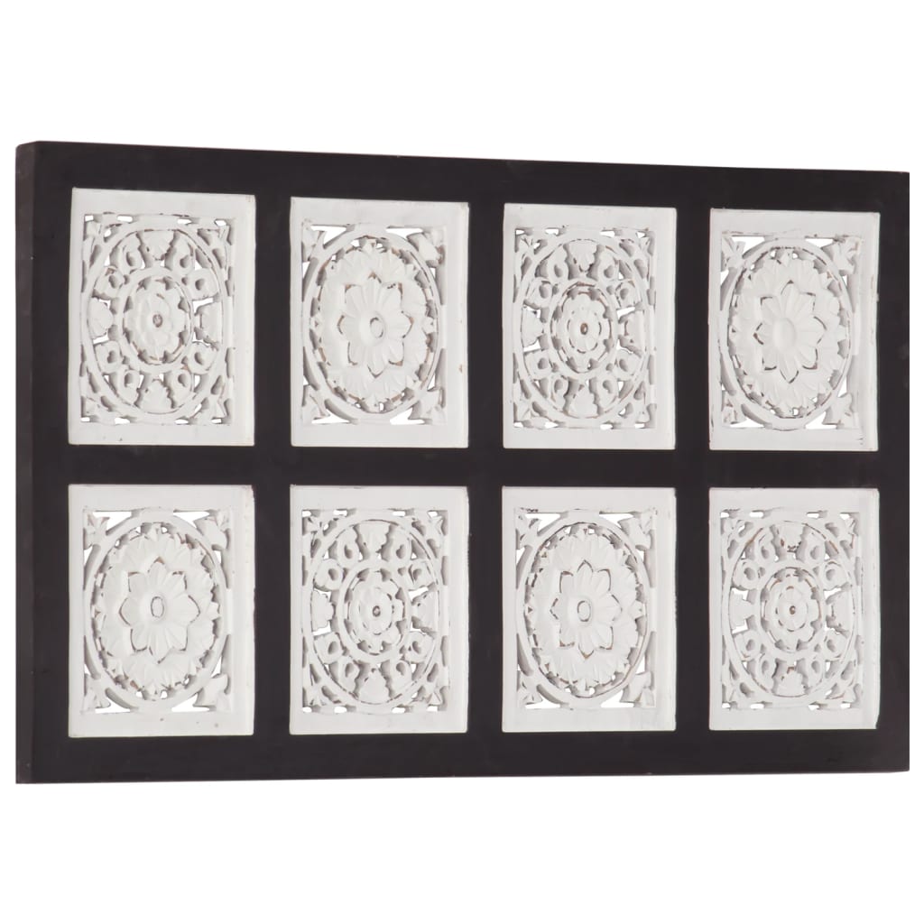 vidaXL Hand-Carved Wall Panel MDF 40x80x1.5 cm Black and White