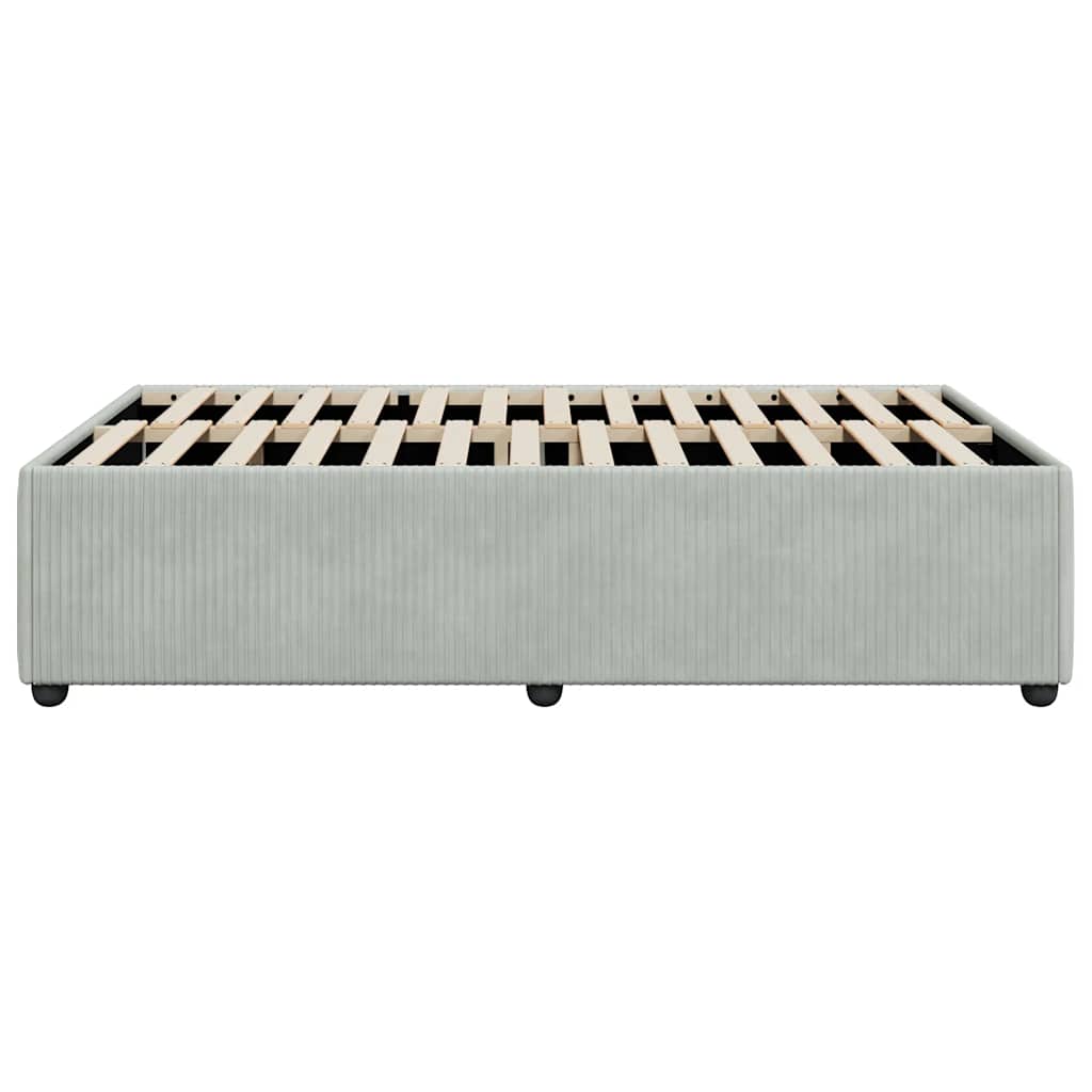 vidaXL Bed Frame without Mattress Light Grey Full Velvet