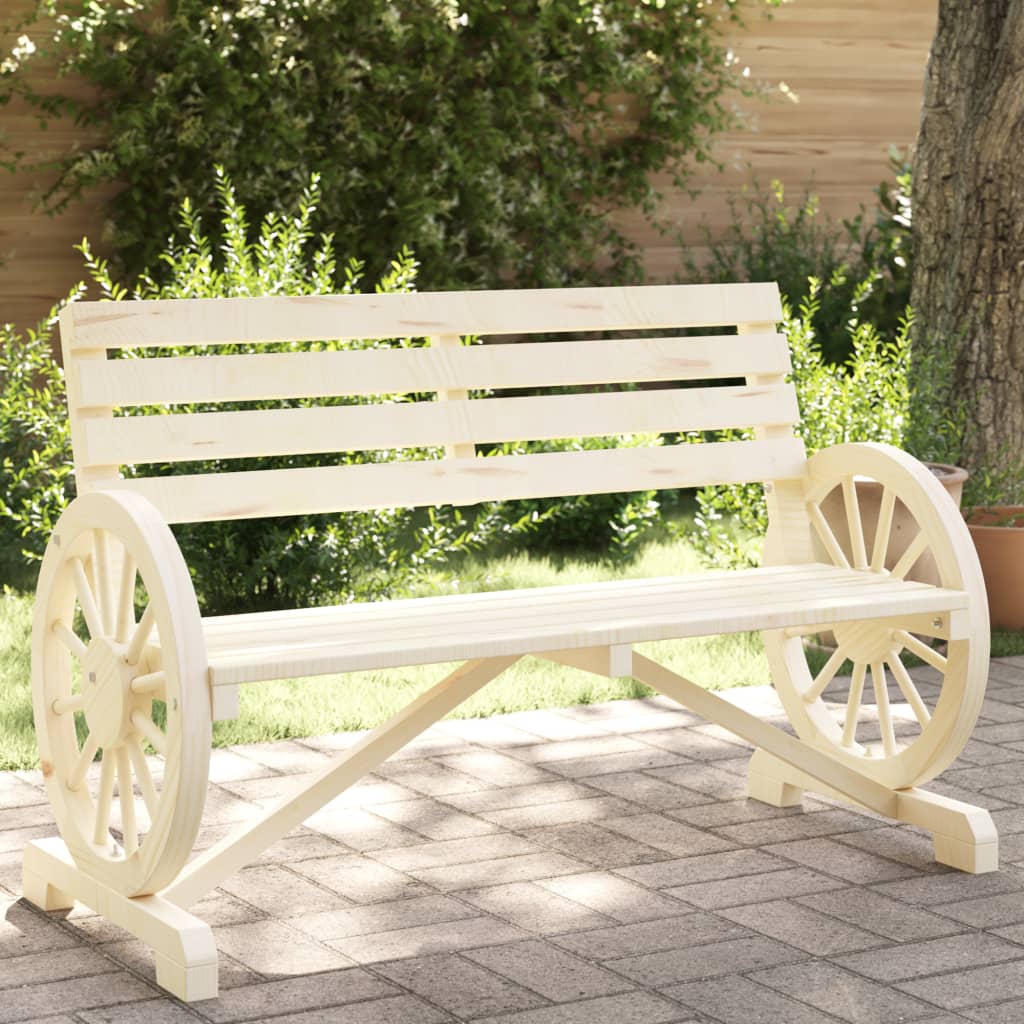 vidaXL Garden Bench 2-Seater Solid Wood Fir