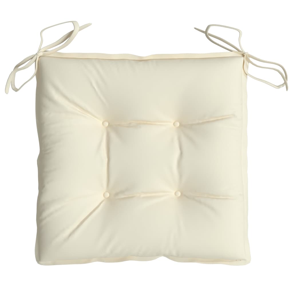 vidaXL Chair Cushions 2 pcs Cream White 40x40x7 cm Oxford Fabric