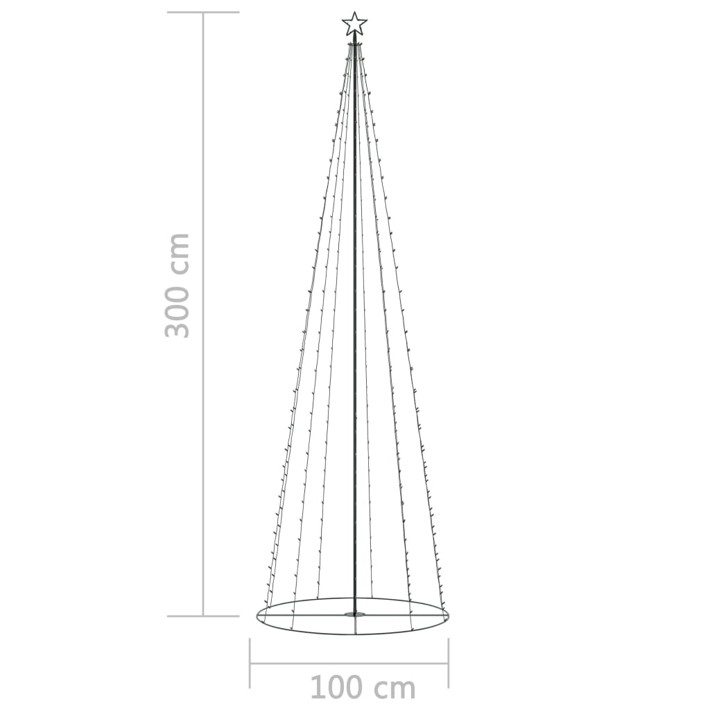 vidaXL Christmas Cone Tree 330 Warm White LEDs Decoration 100x300 cm