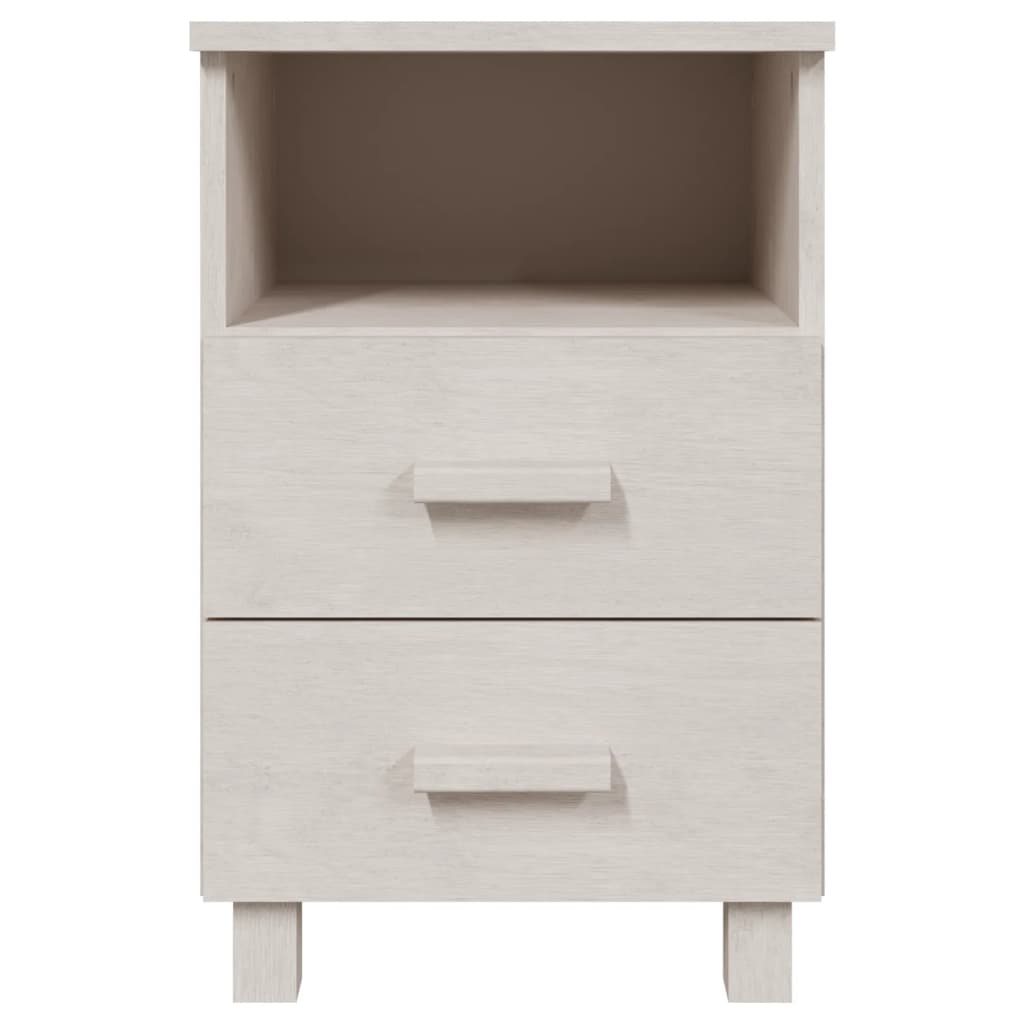 vidaXL Bedside Cabinet HAMAR White 40x35x62 cm Solid Wood Pine