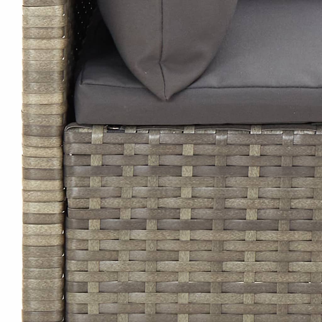 vidaXL 6 Piece Garden Lounge Set with Cushions Grey Poly Rattan