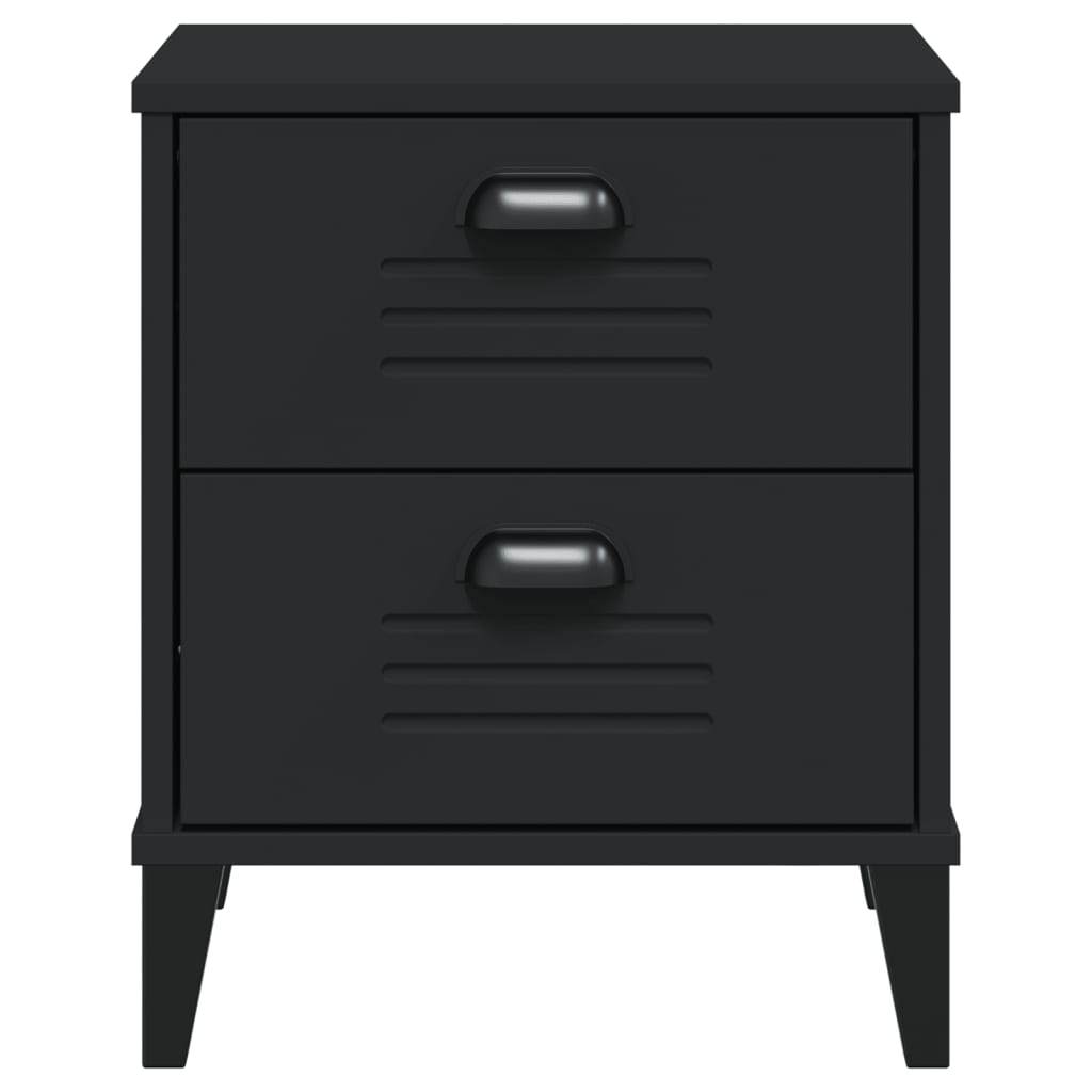 vidaXL Bedside Cabinet VIKEN Black Engineered Wood