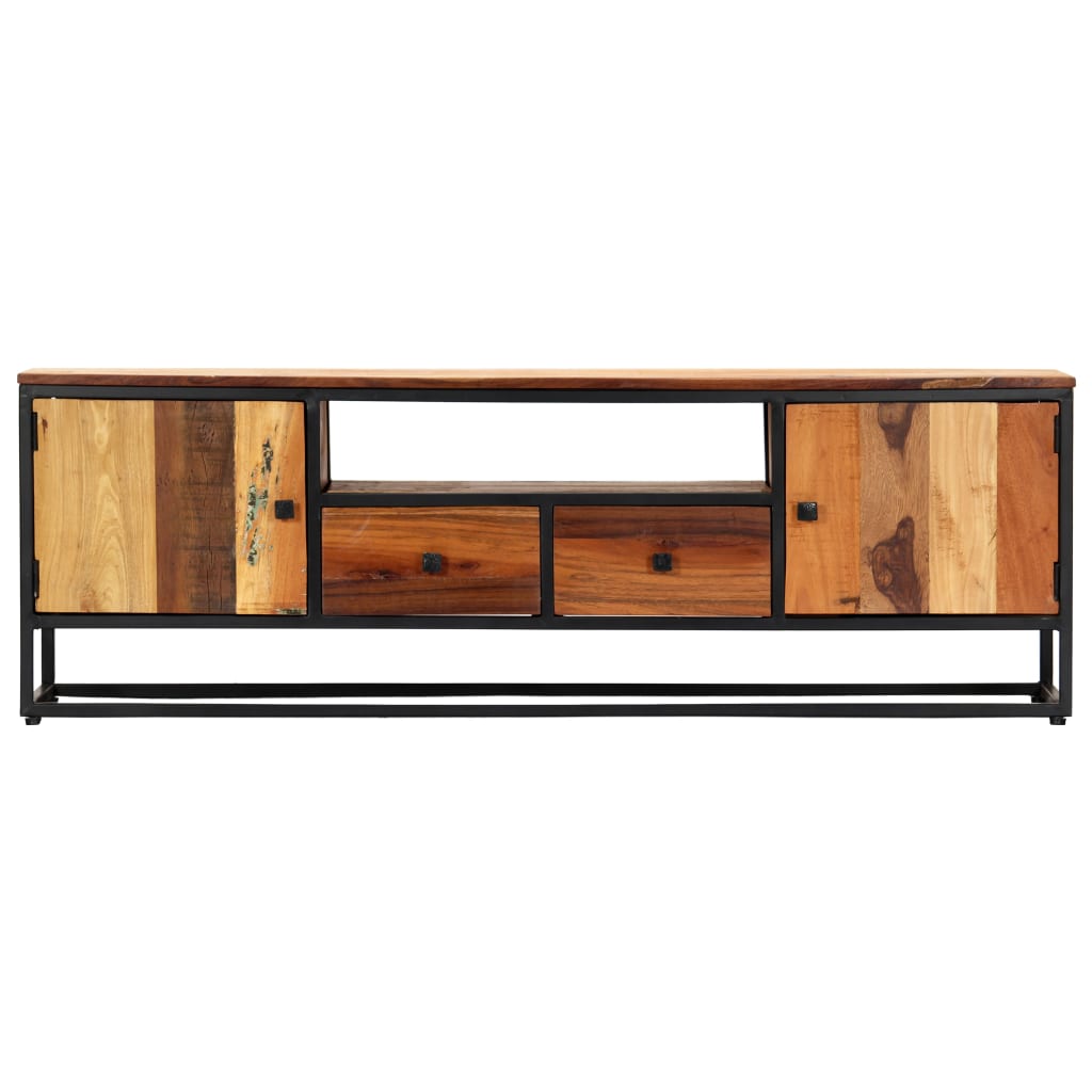 vidaXL TV Cabinet 120x30x40 cm Solid Reclaimed Wood and Steel