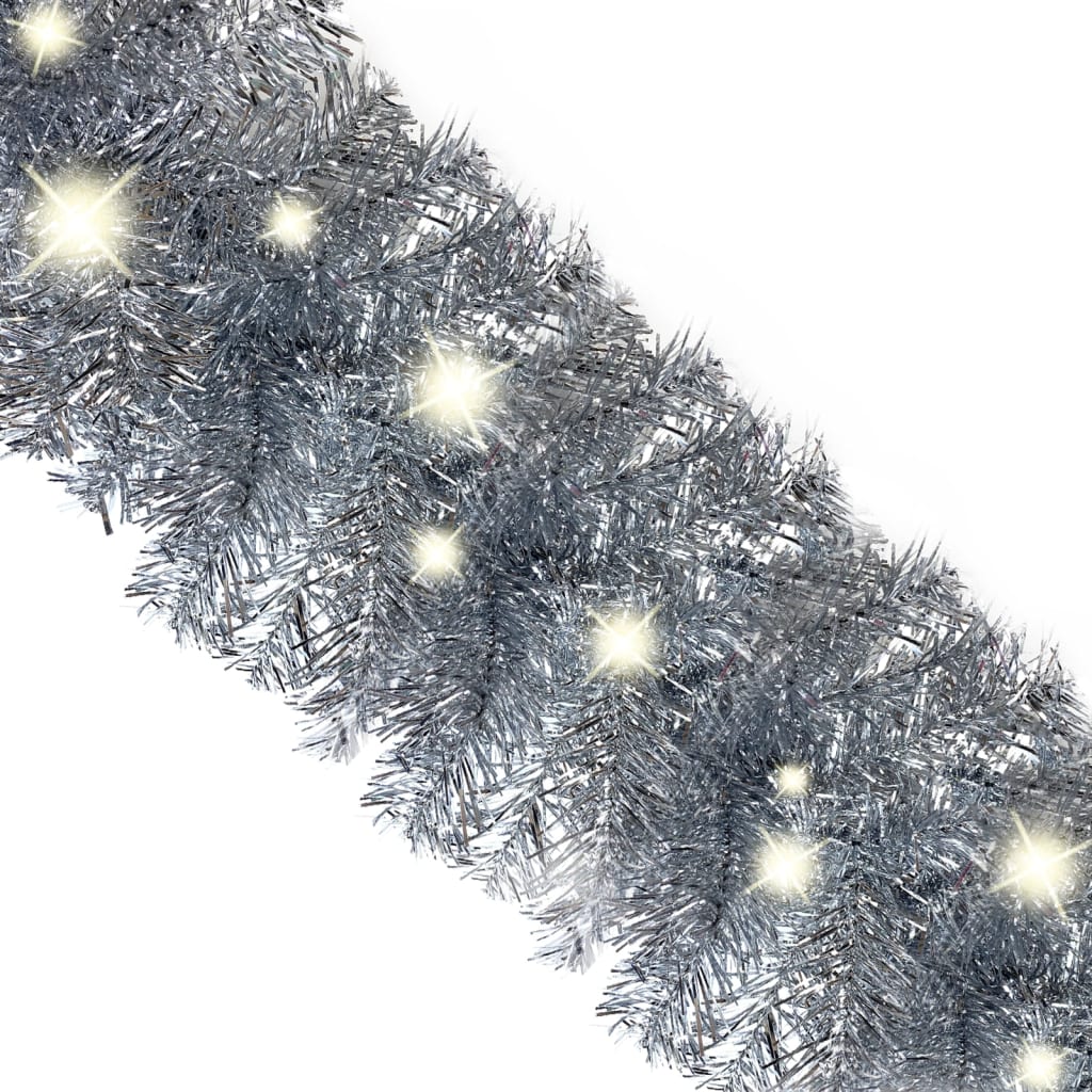 vidaXL Christmas Garland with LED Lights 5 m Silver