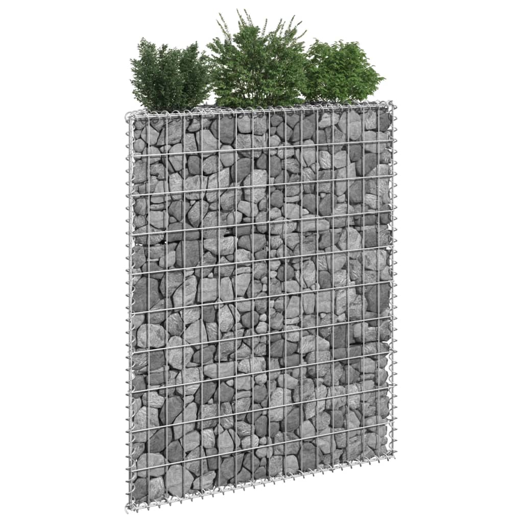 vidaXL Trapezium Gabion Raised Bed Galvanised Steel 80x20x100 cm