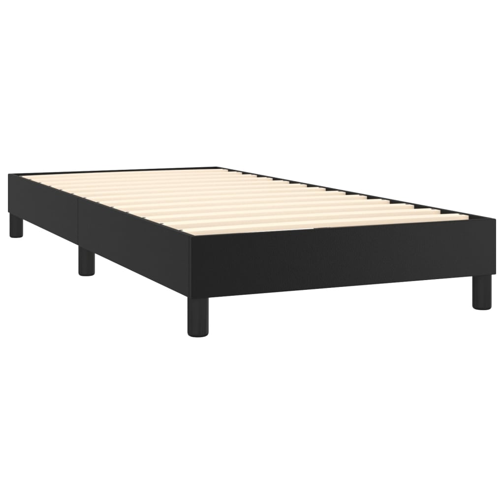 vidaXL Bed Frame without Mattress Black Twin Faux Leather (US Only)