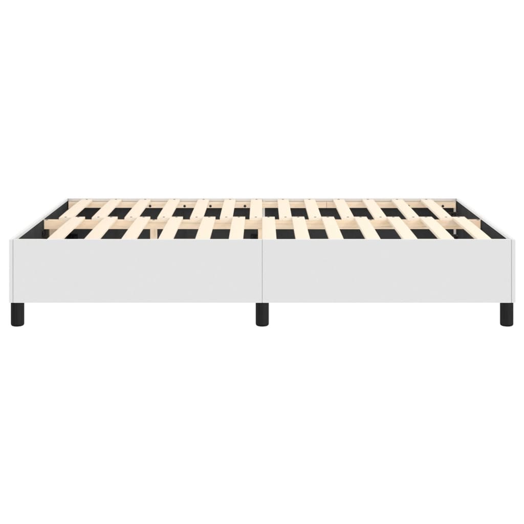vidaXL Box Spring Bed Frame White 152x203 cm Queen Faux Leather