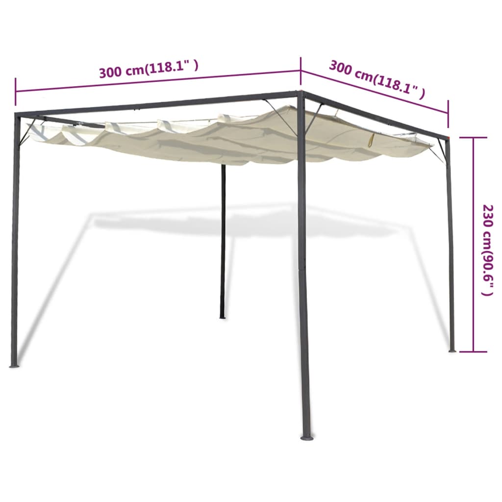 vidaXL Garden Gazebo with Retractable Roof Canopy