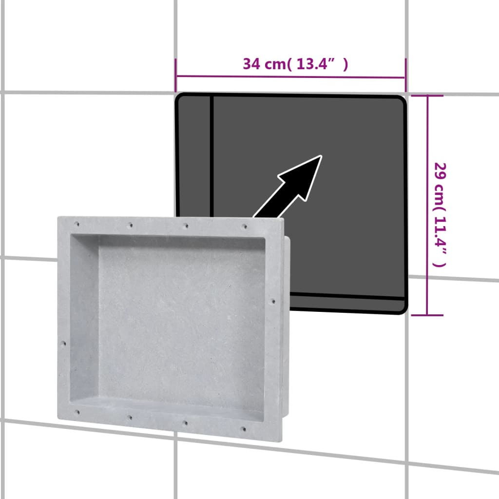 vidaXL Shower Niche Matt Grey 41x51x10 cm