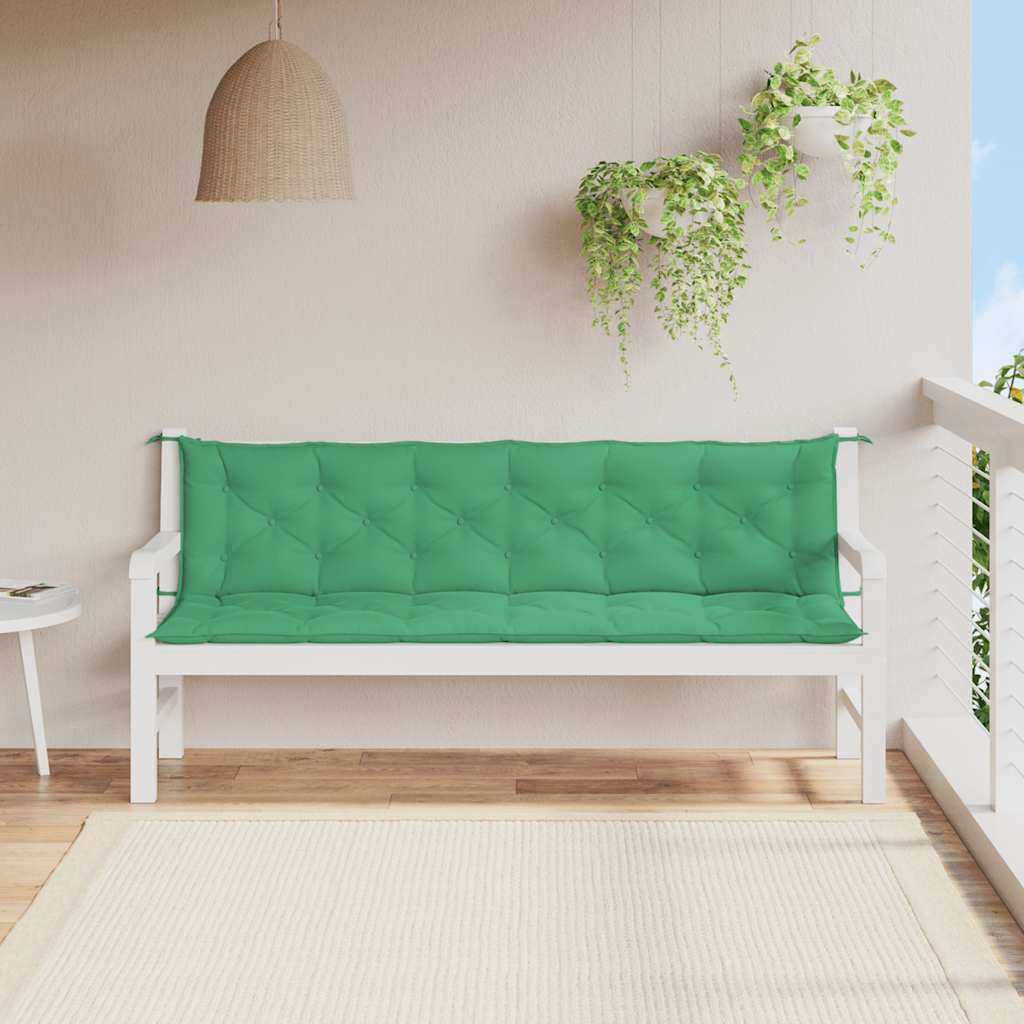 vidaXL Garden Bench Cushion Green 200x(50+50)x7cm Oxford Fabric